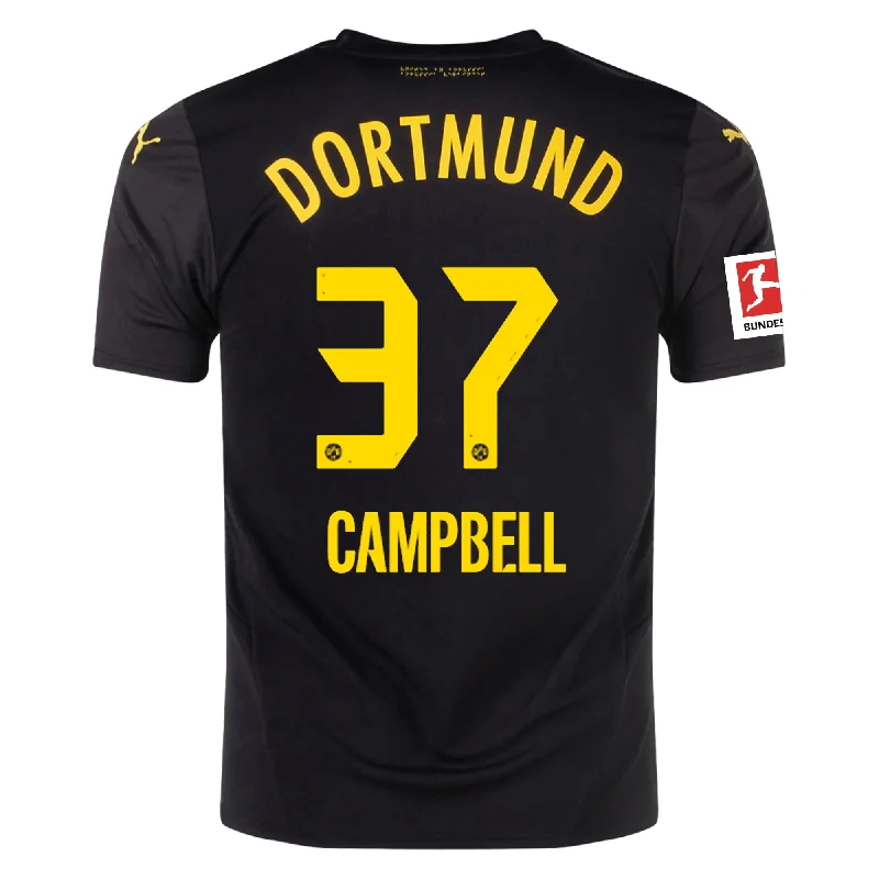 Puma Borussia Dortmund Cole Campbell Away Jersey w/ Bundesliga Patch 24/25 (Puma Black/Faster Yellow)