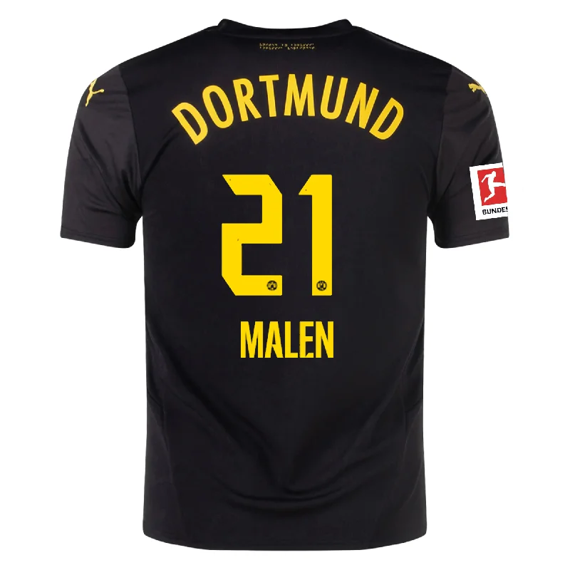 Puma Borussia Dortmund Donyell Malen Away Jersey w/ Bundesliga Patch 24/25 (Puma Black/Faster Yellow)