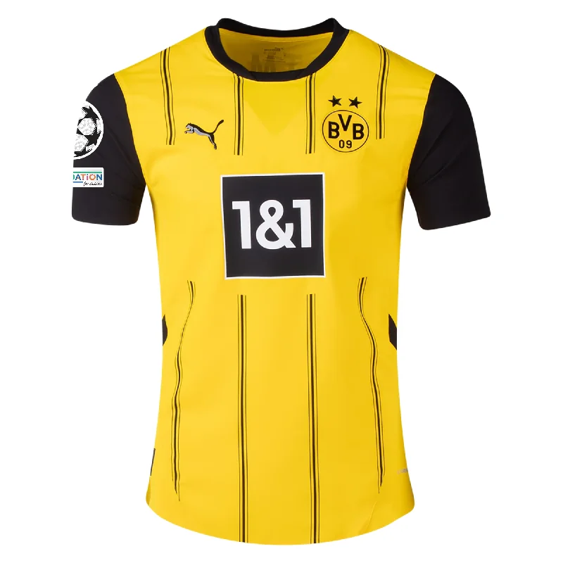 Puma Borussia Dortmund Home Jersey w/ Champions League Patches 24/25 (Faster Yellow/Puma Black)