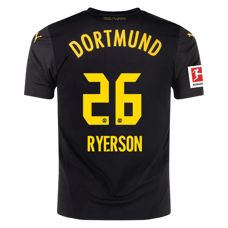 Puma Borussia Dortmund Julian Ryerson Away Jersey w/ Bundesliga Patch 24/25 (Puma Black/Faster Yellow)