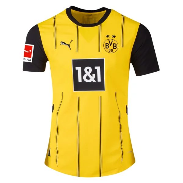 Puma Borussia Dortmund Authentic Home Jersey w/ Bundesliga Patch 24/25 (Faster Yellow/Puma Black)