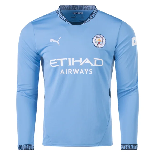 Puma Manchester City Home Long Sleeve Jersey 24/25 (Team Light/Marine Blue)