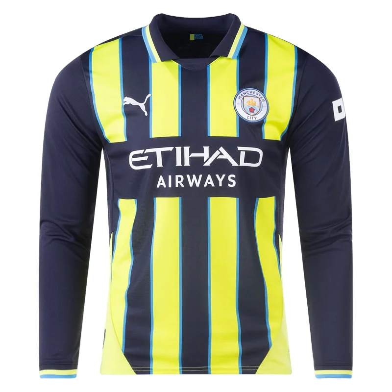 Puma Manchester City Long Sleeve Away Jersey 24/25 (New Navy/Yellow Glow)