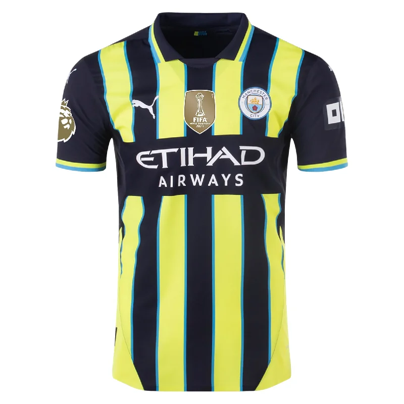 Puma Manchester City Authentic Away Jersey w/ EPL + Club World Cup Patch 24/25 (New Navy/Yellow Glow)