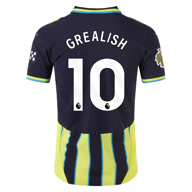 Puma Manchester City Authentic Jack Grealish Away Jersey w/ EPL + Club World Cup Patch 24/25 (New Navy/Yellow Glow)