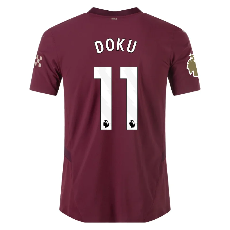 Puma Manchester City Authentic Jeremy Doku Third Jersey w/ EPL + Club World Cup Patch 24/25 (Dark Jasper)