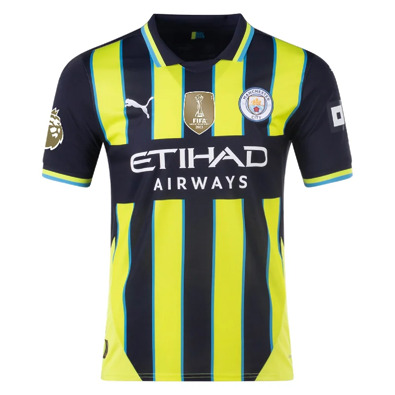 Puma Manchester City Away Jersey w/ EPL + Club World Cup Patch 24/25 (New Navy/Yellow Glow)