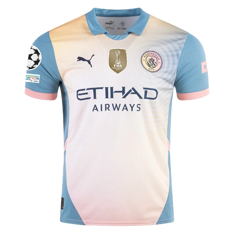 Puma Manchester City Fourth Jersey w/ Champions League + Club World Cup Patch 24/25 (Packaging Rosebay/Bold Blue)