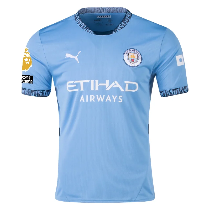 Puma Manchester City Home Jersey w/ EPL + No Room For Racism + Club World Cup Patches 24/25 (Team Light Blue/Marine Blue)