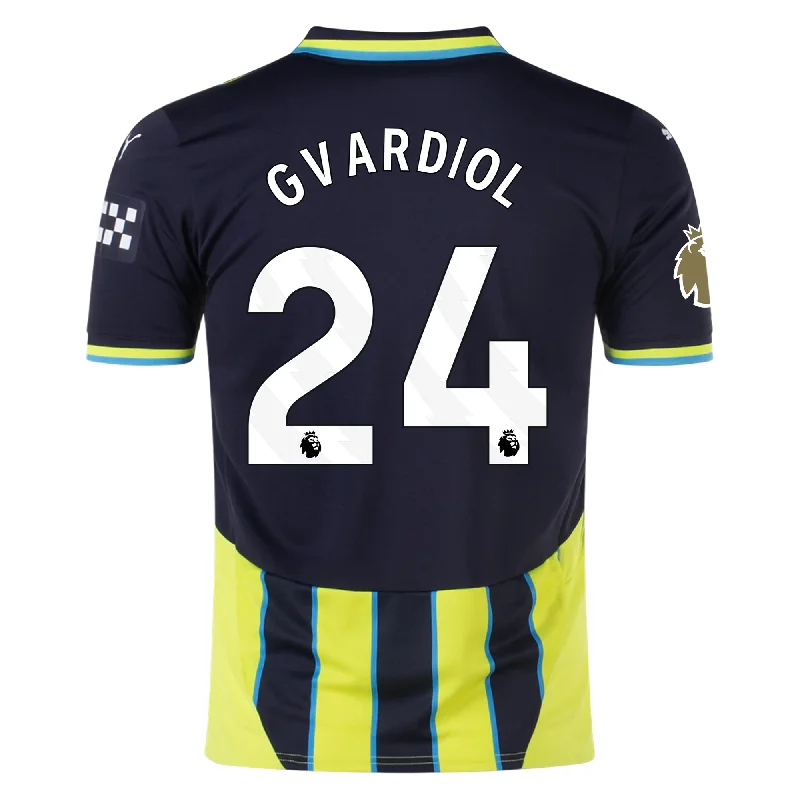 Puma Manchester City Joško Gvardiol Away Jersey w/ EPL + Club World Cup Patch 24/25 (New Navy/Yellow Glow)