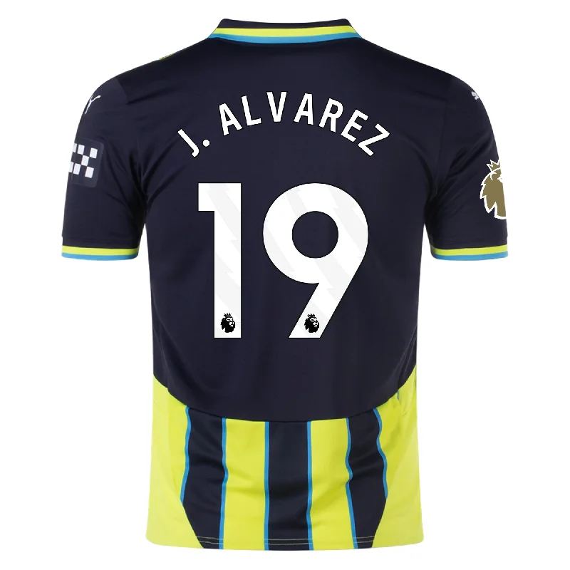 Puma Manchester City Julian Alvarez Away Jersey w/ EPL + Club World Cup Patch 24/25 (New Navy/Yellow Glow)