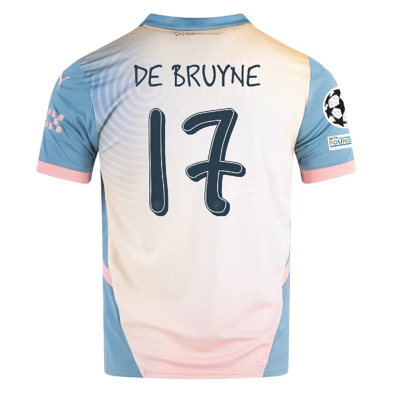 Puma Manchester City Kevin De Bruyne Fourth Jersey w/ Champions League + Club World Cup Patch 24/25 (Packaging Rosebay/Bold Blue)