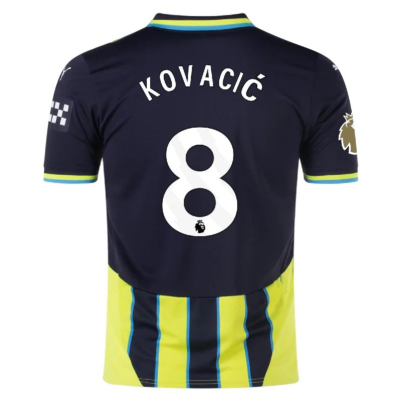 Puma Manchester City Mateo Kovačić Away Jersey w/ EPL + Club World Cup Patch 24/25 (New Navy/Yellow Glow)