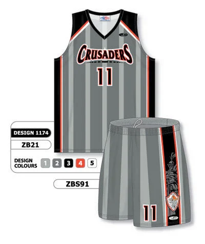 Athletic Knit Custom Sublimated Matching Basketball Uniform Set Design 1174