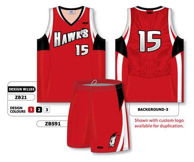 Athletic Knit Custom Sublimated Matching Basketball Uniform Set Design W1103