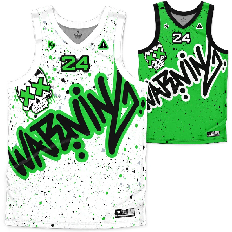 Warning Reversible Custom Basketball Jersey